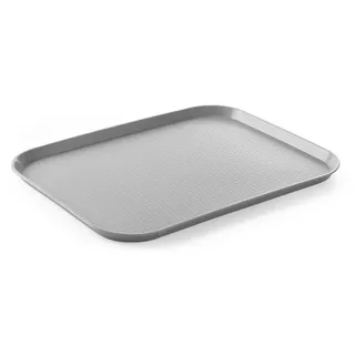 HENDI Serviertablett, AmberBox, Tablett, temperaturbeständig bis 80 °C, Fastfood, Groß, 350x450x(H) 20mm, Polypropylen, grau