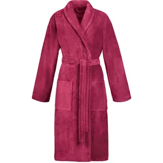 Bademantel VOSSEN "Pico, ideal für Sauna & Spa, Hotelbademantel, Morgenmantel" Gr. M, lila (lila rain), L:120cm, Baumwoll-Mix, Hausmäntel, Bademantel, Schalkragen