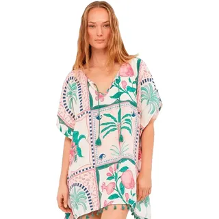 Gisela Tropical Print Kaftan Kurzarmkleid - Printed - S-M