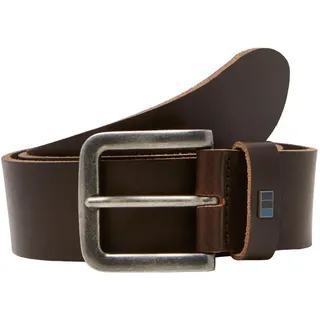 Ledergürtel JACK & JONES "JACFLAG LEATHER BELT 4 CM NOOS", Herren, Gr. 80, braun (schwarz coffee), Büffelleder, unifarben, Gürtel Ledergürtel