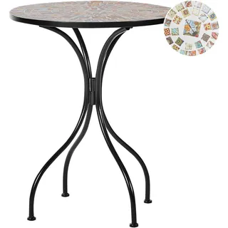 Beliani Gartentisch Ø 60 x 74 cm Schwarz/Gold/Grau