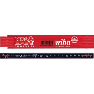 Wiha Longlife Plus Composite Gliedermaßstab 2m rot/schwarz (37067)