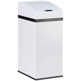 relaxdays Sensor Mülleimer 7,0 l weiß - Weiß