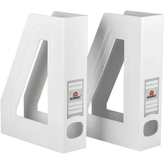 Acrimet Stehsammler Zeitschriftensammler Organizer (Kunststoff) (Weiß Farbe) (2 Stück)