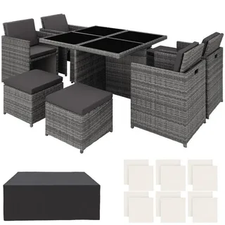 Tectake Manhattan Set 8-tlg. Grau