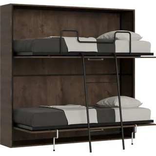 Kando Doppelbett Noce mit Matratze Klappbett - Dunkelbraun