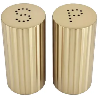 Goshyda Salz- und Pfefferstreuer, Gewürzstreuer aus Edelstahl 304 für Salz, Chilipulver, Puderzucker, 2 Stück (GOLD)