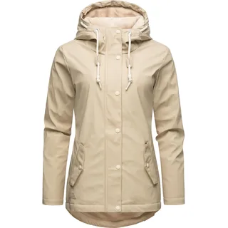 Ragwear Regenjacke »Regenjacke Marge«, mit Kapuze, warm gefütterter Damen Winter Regenmantel, beige