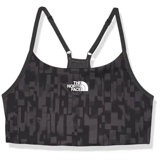 The North Face Damen Flex Light Print Sport-BH, Asphalt Grey Patchwork, L