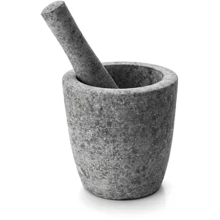 LACOR 60518 Mörser Und Stampfe Der Granit, Stein, grau, 12 x 12 x 12 cm