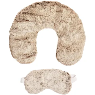 SENSLY Comfort Brauner Halswärmer und mikrowellengeeignete Maske Set | Halswärmer- und mikrowellengeeignetes Maskenset, außergewöhnlicher Tragekomfort, hochwertige Materialien, Wohlbefinden, braun