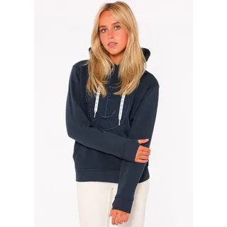 Zwillingsherz Hoodie »Strand Meer Küste«, mit Kapuze und gleichfarbig gesticktem Ankermotiv, blau