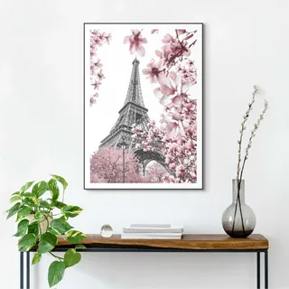 Bild mit Rahmen REINDERS "Spring in Paris", schwarz (farbe bild(er): schwarz), B:50cm H:70cm T:1,6cm, Holzwerkstoff, Bilder, Bild mit Rahmen