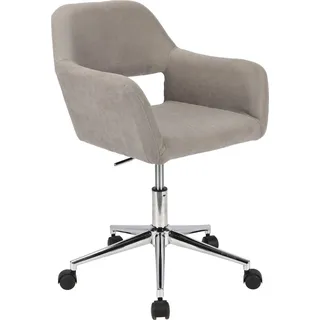 SVITA JILL Drehstuhl höhenverstellbar mit Armlehnen und Rollen Stoff-Bezug Grau - Grau