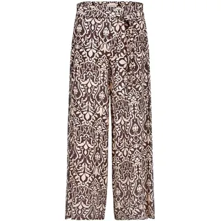 Palazzohose CARTOON "Palazzo-Hose mit Gummizug", Damen, Gr. 38, EURO, braun (patch braun, cream), Obermaterial: 100% Viskose CV., Hosen Palazzohose