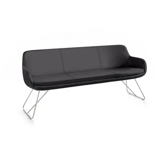 Musterring Tavia, schwarz Leder, Echtleder, Rindleder, 3-Sitzer, 180x87x65 cm Stoffauswahl, Typenauswahl, mit Rückenlehne, in drei Ausführungen, Breite 180, 200 oder 220