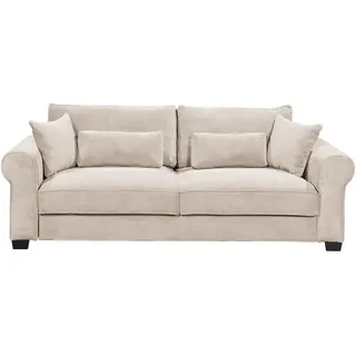 Mid.you Schlafsofa , Creme , Textil , 250x95x125 cm , Schlafen auf Sitzhöhe, Rücken echt , Wohnzimmer, Sofas & Couches, Schlafsofas, Sonstige Schlafsofas