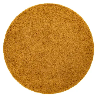 RugsX Teppich soffi Kreis shaggy 5cm gold yellow rund 80x80 cm