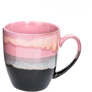 500 ml einzigartige Kaffeetasse aus Keramik, handgefertigte große Teetasse mit Ofenwechselglasur für Büro und Zuhause, Kaffeetassen für Tee, heiße Schokolade und mehr (Rosa)