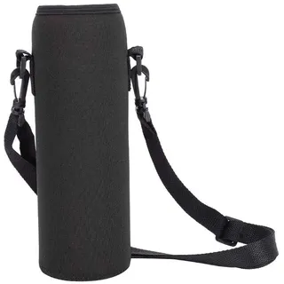 Tbest 1L Wasserflaschenhülle aus Neopren, Flaschenhalter Tasche mit Gurt Outdoor Sports Wasserflasche Thermohalter Tasche Verbrühungssichere Hülle für Edelstahl- und Plastikflaschen(Schwarz)
