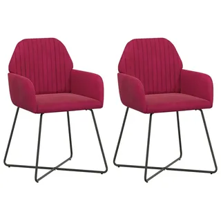 vidaXL Esszimmerstühle 2 stk. Samt Weinrot 55 x 50 x 84 cm - Rot