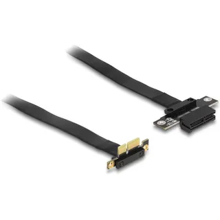 DeLock Riser Karte PCI Express x1 Stecker 90° gewinkelt zu x1 Slot mit Kabel 30 cm,