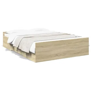 vidaXL Bettgestell mit Schubladen Sonoma-Eiche 120x200cm Holzwerkstoff - Braun