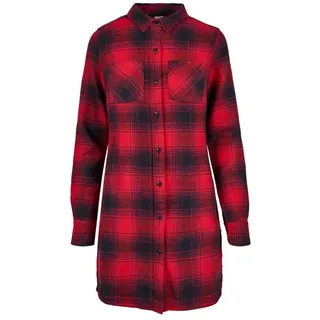URBAN CLASSICS Check Shirtkleid Blau/Rot S