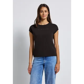 STREET ONE T-Shirt mit Glitzerdetails, deep roast brown 38