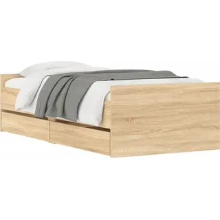 vidaXL Bettgestell mit Schubladen Sonoma-Eiche 90x200 cm - Braun