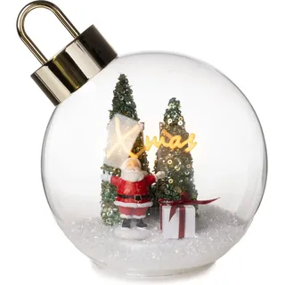 Weihnachtskugel Stern u. Tanne als Beleuchtung mit Timer u. LED Ø 14 cm