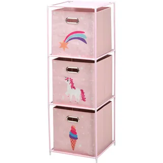 Regal Textl , Rosa , Metall , 35x102x35 cm , Babymöbel & Kindermöbel, Babyzimmer, Babyregale & Kinderregale