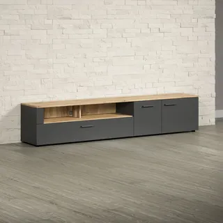 Home Affaire Estepona TV-Kommode Lowboard 210 cm Grau Holz