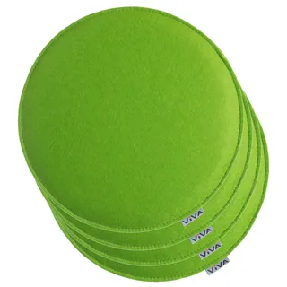 Brandsseller 4er Set Sitzkissen aus Filz Ø 35x2 cm – Robuste Stuhlauflagen für innen und außen, rundes Sitzpolster, strapazierfähiges Kissen für Stühle – Grün