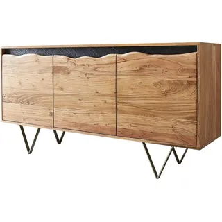 DeLife Sideboard Stonegrace 147 x 45 cm akazie natur / hellbraun