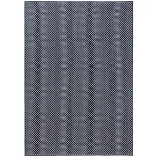 benuta Outdoorteppich Lou Blau 80x150 cm , Kunststoff , Rechteckig , 80x150 cm , wasserabweisend , Teppiche und Böden, Teppiche, Outdoorteppiche