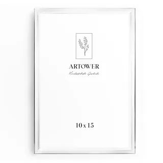 Artower® Bilderrahmen Weiß Metall Dünner Rahmen für 10 x 15 cm | Posterrahmen Groß Collage | Picture Frame Metal 10x15 cm | Aluminium Schmal Bilderrahmen | White Poster Rahmen