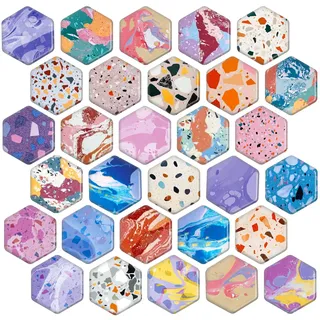 MORCART Hexagon Kühlschrankmagnete, Magnete für Magnettafelfür Kühlschrank Whiteboard Küche Schulschränke Klassenzimmer Büro Kabine Lustige Dekorative Magnete Geschenke für Erwachsene Kinder(Terrazzo)