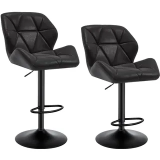 Woltu Barhocker 2er Set höhenverstellbar drehbar Schwarz