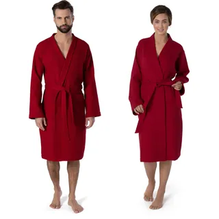 Möve Homewear Kimono Waffelpiquée in Gr. XL aus 100 % Baumwolle, ruby