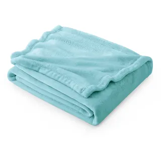 BEDSURE Kuscheldecke Flauschig Decke Fleecedecke - Wohndecke Warm Winter Weich, Sofadecke Kleine, Decke Couch Blanket, Wohn- & Kuscheldecken Kinder 130x150cm, Fluss Blau