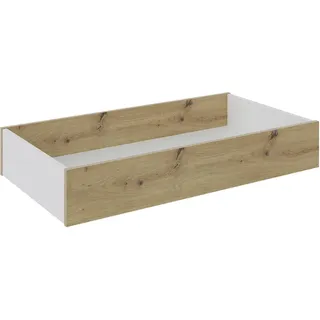 Hom`in Bettkasten , Weiß, Eiche Artisan , Holzwerkstoff , 99x17x53 cm , Schlafzimmer, Betten, Bettgestelle- Einzelteile, Bettkästen