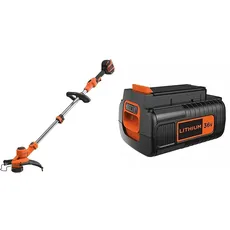 Black+Decker Akku-Rasentrimmer BCSTA536B & Li-Ion Ersatzakku (36V 2.5Ah, 36V/2,5 Ah Lithium-Ionen Akku kompatibel mit allen 36V Akku-System Garten- und Haushaltsgeräten mit Ladezustandsanzeige) BL2536