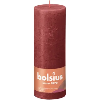 Bolsius Rustik-Kerze Shine 190/68 mm Zartes Rot