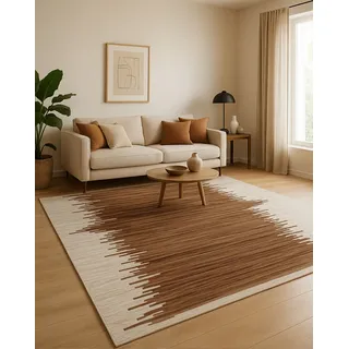 Myflair HIDE HARMONY Fellteppich 80 x 150 cm Braun/Weiß