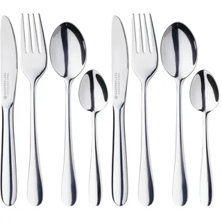 MasterClass Kinderbesteck-Set, Edelstahl, 4-teilig, Silber (Packung mit 2)