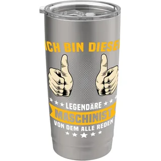 Maschinisten Spruch Freiwillige Feuerwehr Maschinist Doppelwandiger Edelstahl-Thermobecher