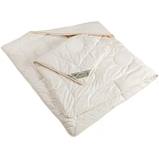 franknatur 4 Jahreszeiten Bettdecke 240x220 Bio Schurwolle Baumwolle Nadia | atmungsaktive Kombidecke aus 100% Bio Merinowolle, 100% Bezug Bio Baumwolle, mit Druckknöpfen, waschbar, Oeko-TEX
