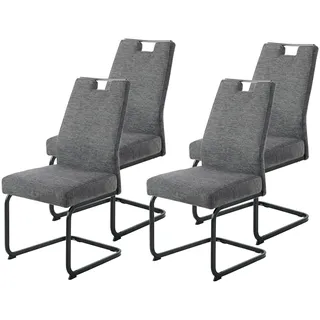 Hela Freischwinger KERTIN Webstoff grau 4er Set