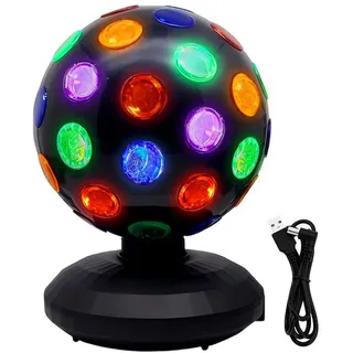 Discokugel, 360° Rotierende Discolicht Partylicht mit mehrfarbigen LED, 3D Disco Kugel für Party, Home,Weihnachten, Kinder
